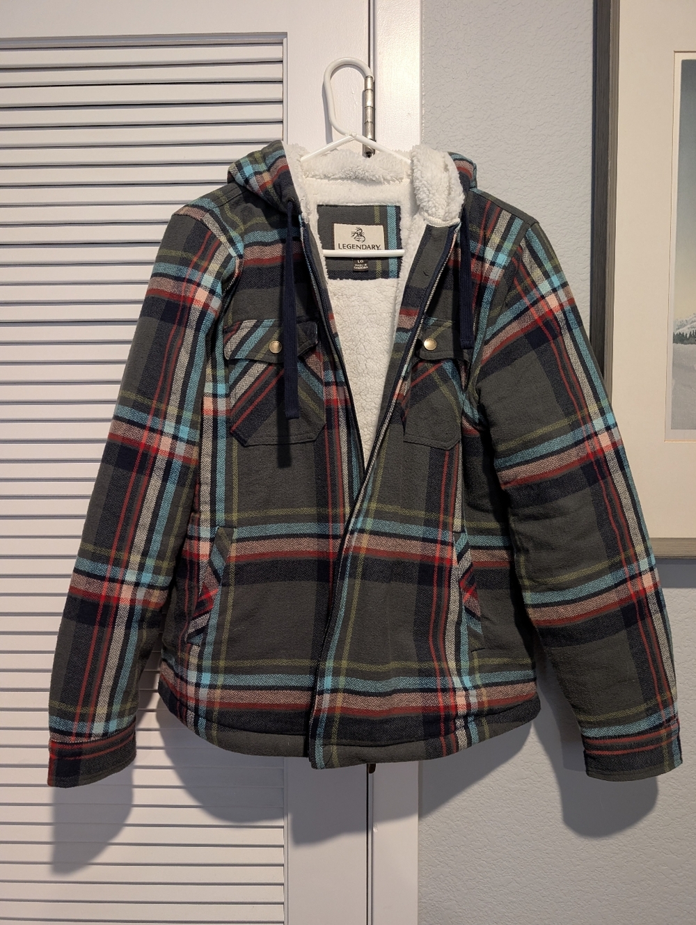 Legendary Whitetails Plaid Sherpa Jacket - Olive, Teal, Black